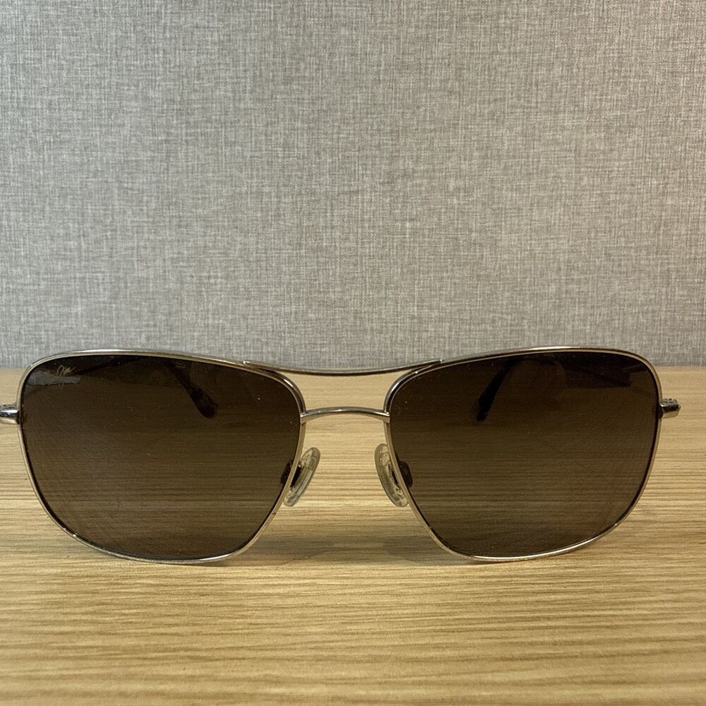 Maui Jim Wiki MJ 246-17 Silver Titanium Sunglasses Polarized Scratched see Desc.